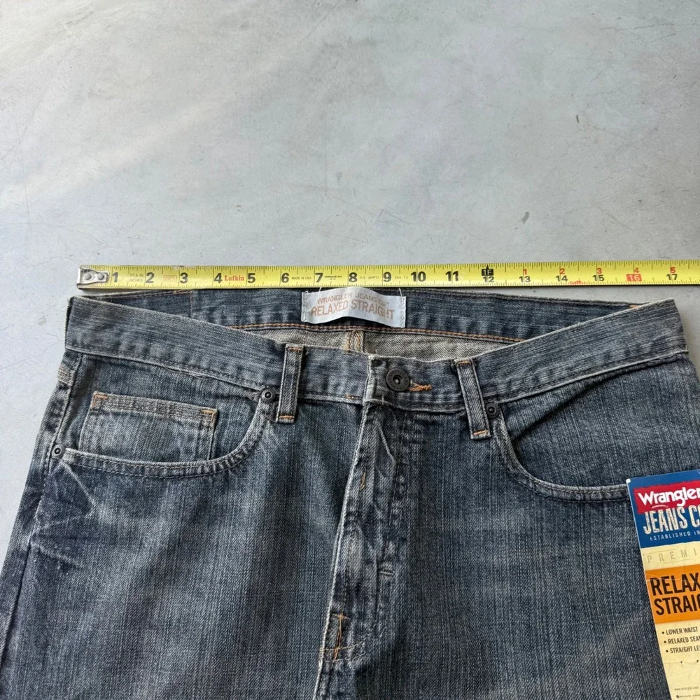 Wrangler Jeans Co Premium Relaxed Straight Jeans 33x32 Dark Wash 99VAWHH